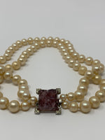 Les Bernard Faux Pearl Choker Necklace