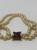 Les Bernard Faux Pearl Choker Necklace