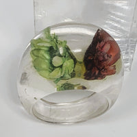 Vintage Lucite Bubble Dome Ring with Dried Flowers Size 6.5
