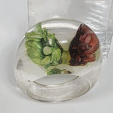 Vintage Lucite Bubble Dome Ring with Dried Flowers Size 6.5