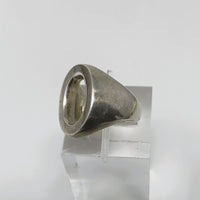 Open Oval Silver Ring Letter O or Zero Size 5.25