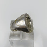 Open Oval Silver Ring Letter O or Zero Size 5.25