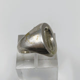 Open Oval Silver Ring Letter O or Zero Size 5.25