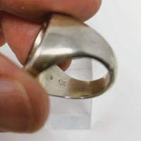 Open Oval Silver Ring Letter O or Zero Size 5.25