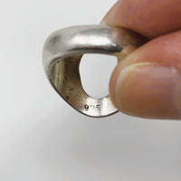 Open Oval Silver Ring Letter O or Zero Size 5.25