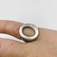 Open Oval Silver Ring Letter O or Zero Size 5.25