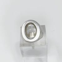 Open Oval Silver Ring Letter O or Zero Size 5.25