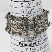 Sterling Silver Ornate Floral 4 Panel Bracelet by Smith and Bond Size 6.25"