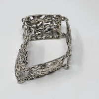 Sterling Silver Ornate Floral 4 Panel Bracelet by Smith and Bond Size 6.25"