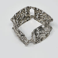 Sterling Silver Ornate Floral 4 Panel Bracelet by Smith and Bond Size 6.25"