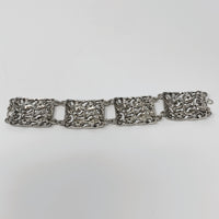 Sterling Silver Ornate Floral 4 Panel Bracelet by Smith and Bond Size 6.25"