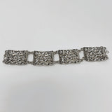 Sterling Silver Ornate Floral 4 Panel Bracelet by Smith and Bond Size 6.25"