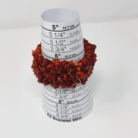 Red Sciacca Coral Chip Beaded Stretch Cuff Bracelet
