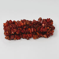 Red Sciacca Coral Chip Beaded Stretch Cuff Bracelet
