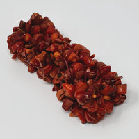 Red Sciacca Coral Chip Beaded Stretch Cuff Bracelet