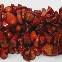 Red Sciacca Coral Chip Beaded Stretch Cuff Bracelet