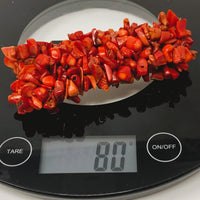 Red Sciacca Coral Chip Beaded Stretch Cuff Bracelet