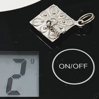 Graduation Cap Sterling Silver Charm Pendant