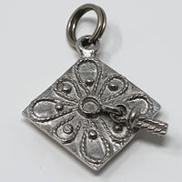 Graduation Cap Sterling Silver Charm Pendant