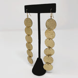 Gold-Tone Metal Disc Drop Earrings 4 3/4 inches