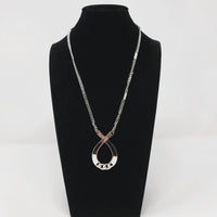 Crown Trifari Ribbon Pendant Necklace Silver Tone Curb Chain 18"