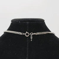 Crown Trifari Ribbon Pendant Necklace Silver Tone Curb Chain 18"