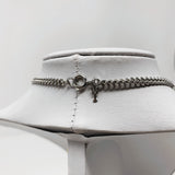 Crown Trifari Ribbon Pendant Necklace Silver Tone Curb Chain 18"