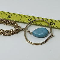 Monet Gold-Tone Necklace 17" Turquoise Stone Pendant