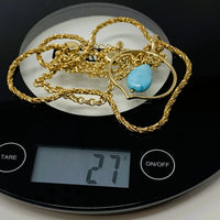 Monet Gold-Tone Necklace 17" Turquoise Stone Pendant