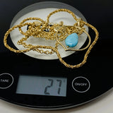 Monet Gold-Tone Necklace 17" Turquoise Stone Pendant