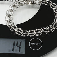 Sterling Silver Charm Bracelet Size 6 1/4 Inches