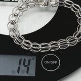 Sterling Silver Charm Bracelet Size 6 1/4 Inches