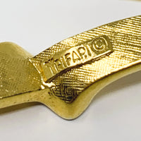 Crown Trifari Gold Tone Wave Brooch