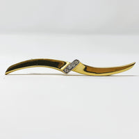 Crown Trifari Gold Tone Wave Brooch