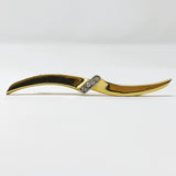 Crown Trifari Gold Tone Wave Brooch