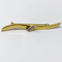 Crown Trifari Gold Tone Wave Brooch
