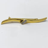 Crown Trifari Gold Tone Wave Brooch