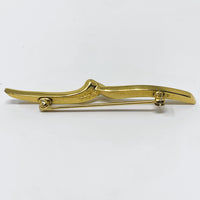 Crown Trifari Gold Tone Wave Brooch