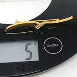 Crown Trifari Gold Tone Wave Brooch