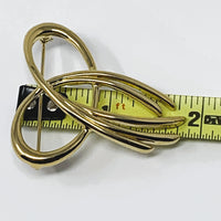 Crown Trifari Gold Tone Bow Brooch
