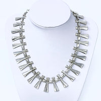 Silver Modernist Designer Necklace Size 13" - 16"