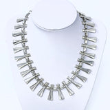 Silver Modernist Designer Necklace Size 13" - 16"